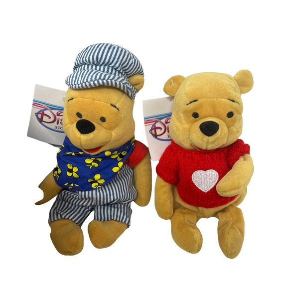 Vintage Disney Store Winnie the Pooh Bean Bag Lot of 8 Plush Stuffed Toy NWT - Picture 5 of 7